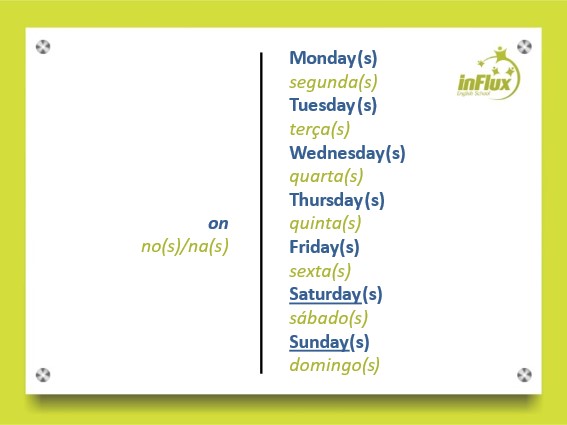 Dias da semana em inglês – Aprenda a Falar e Escrever 2022 - Iupi Inglês  Criativo