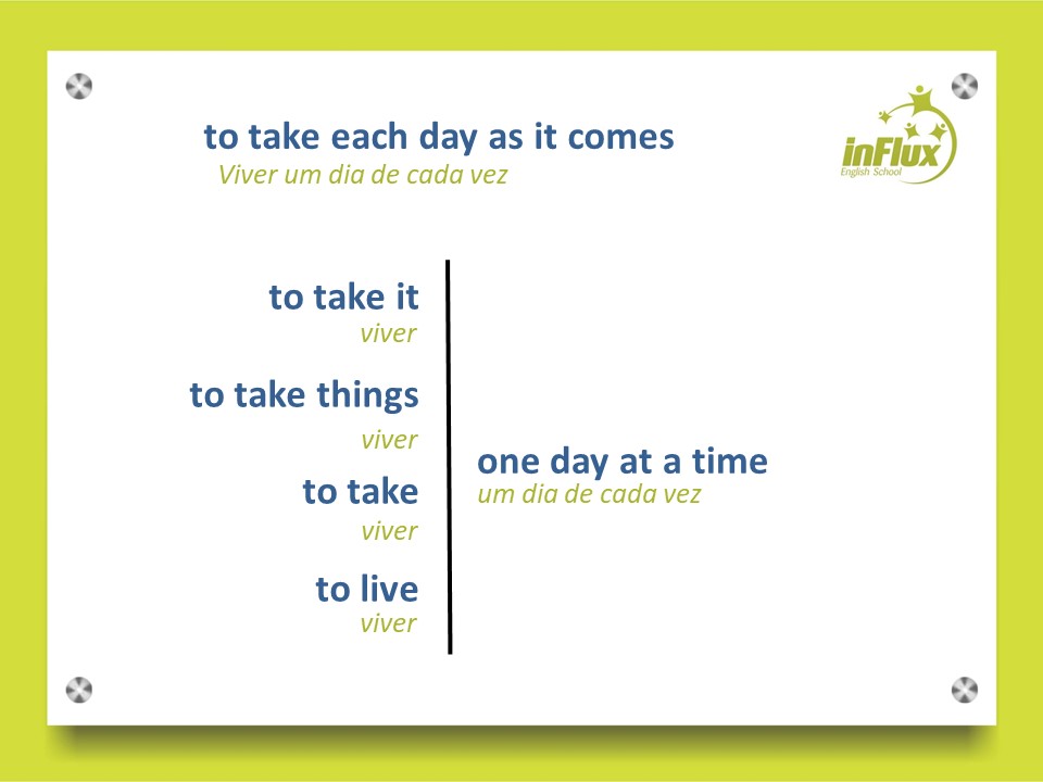 Como se fala viver um dia de cada vez - one day at a time - inFlux Blog