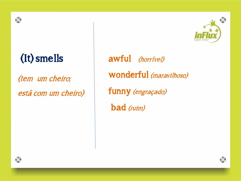 O que é cheiro em inglês?