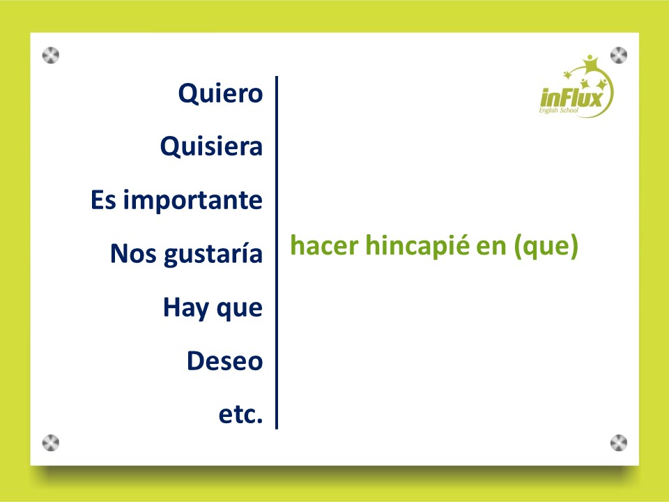 O que significa a expressão "hacer hincapié"? - inFlux