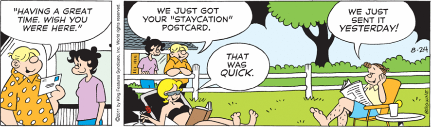 o que significa "staycation" em inglês?